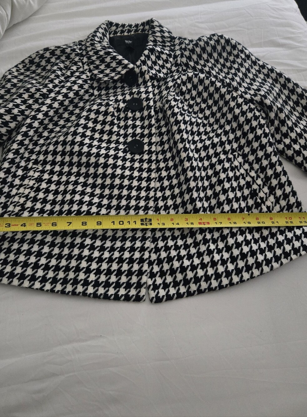 Mossimo Women's Black & White Houndstooth Peacoat-Style Blazer - Picture 8 of 9